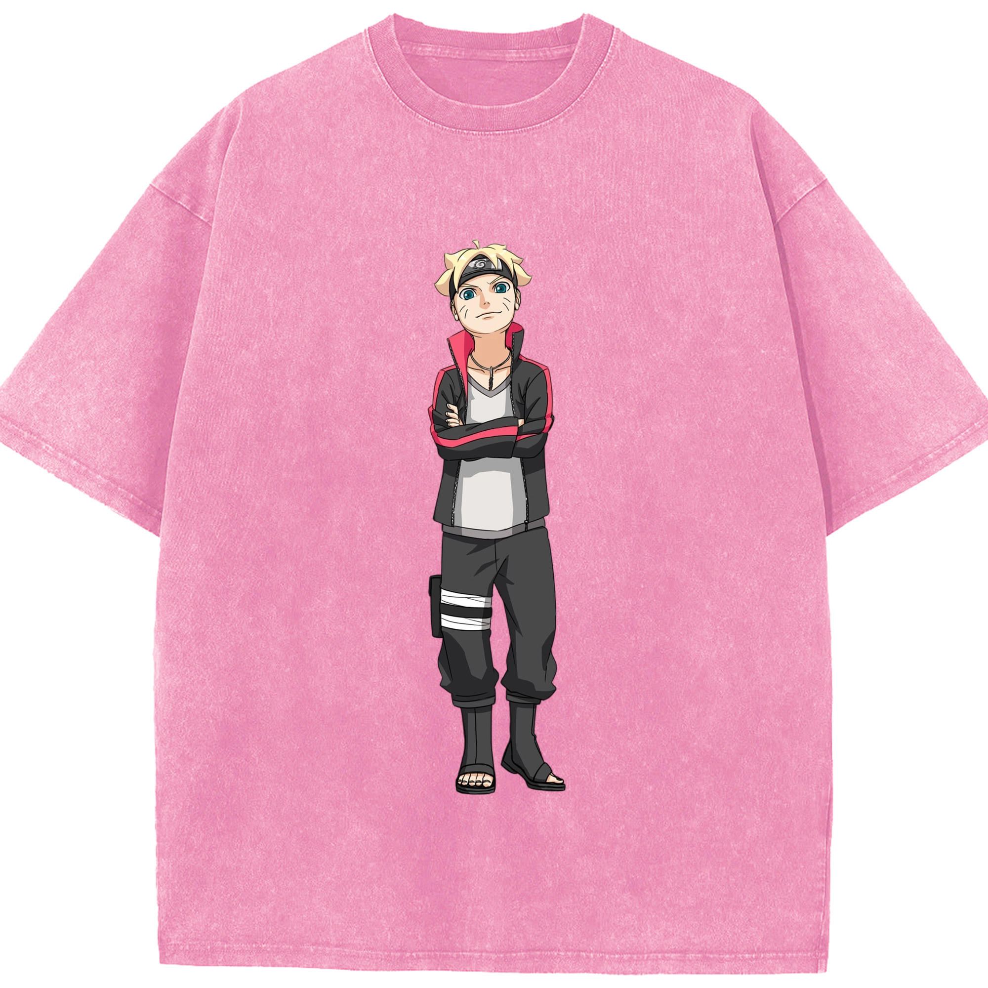 （画像用） NARUTO -ナルト- うずまき ボルト Uzumaki Boruto 綿100% ヴィンテージ風 半袖Tシャツ（フロントプリント）